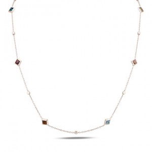925 silver chain and pendant - Swarovski crystal MAE80-13